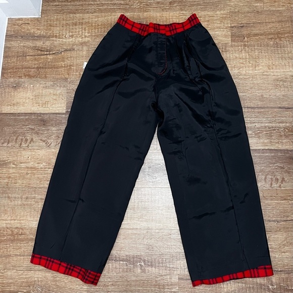 VINTAGE Anne Klein II Wool & Cashmere High Waist Red Plaid Wide Leg Trousers 10 - Picture 8 of 16